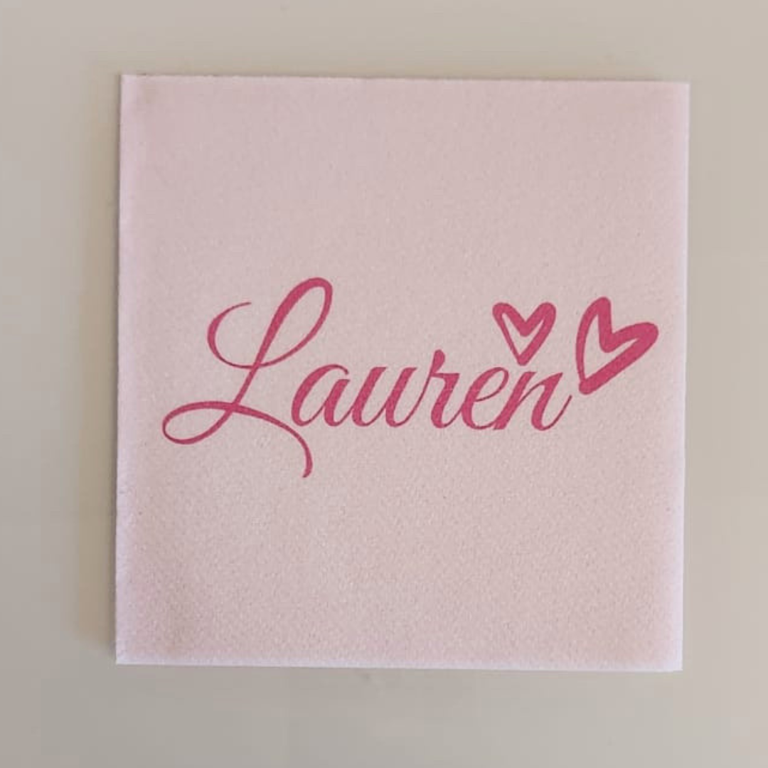 Custom printed napkin design